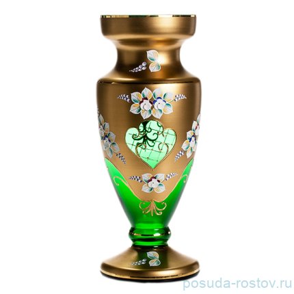 Ваза для цветов 30 см &quot;Лепка зелёная /с золотом&quot; / 036728