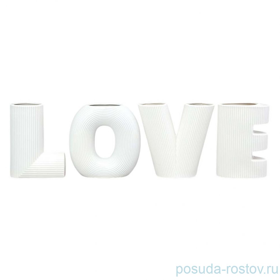 Набор ваз love, высота 15.2см цвет: белый / 360760
