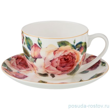 Набор чайных пар 330 мл 6 шт белые &quot;Винтаж&quot; / 202736