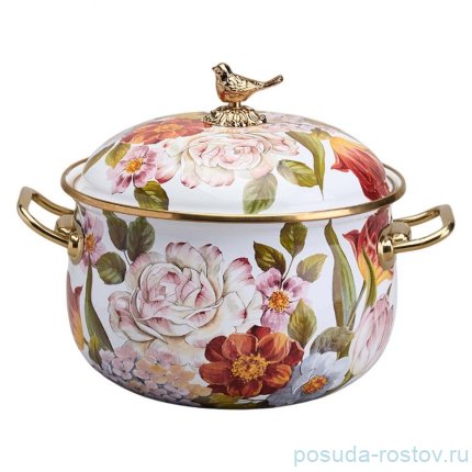 Кастрюля 20 см с крышкой эмалированная 3,8 л &quot;Фландрия&quot; / 368687