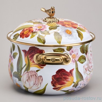 Кастрюля 20 см с крышкой эмалированная 3,8 л &quot;Фландрия&quot; / 368687