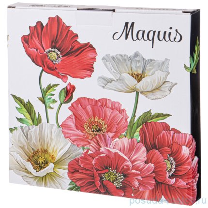 Набор тарелок 25,5 см 2 шт чёрные &quot;маки&quot; / 233283