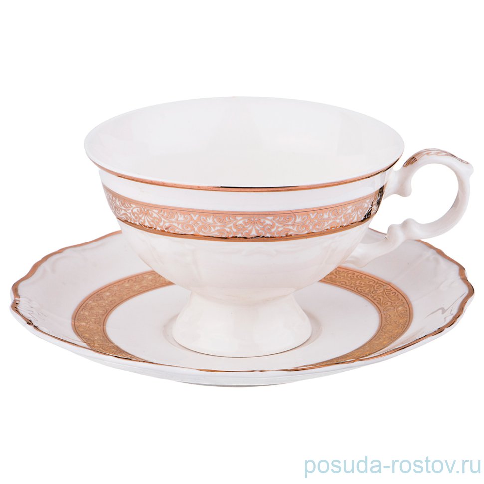 Чайная пара 230 мл 1 шт "Лента с орнаментом" / 189707