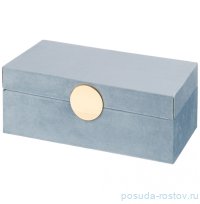 Шкатулка 26 х 12 х 9,5 см серая &quot;Велюр&quot; / 292842