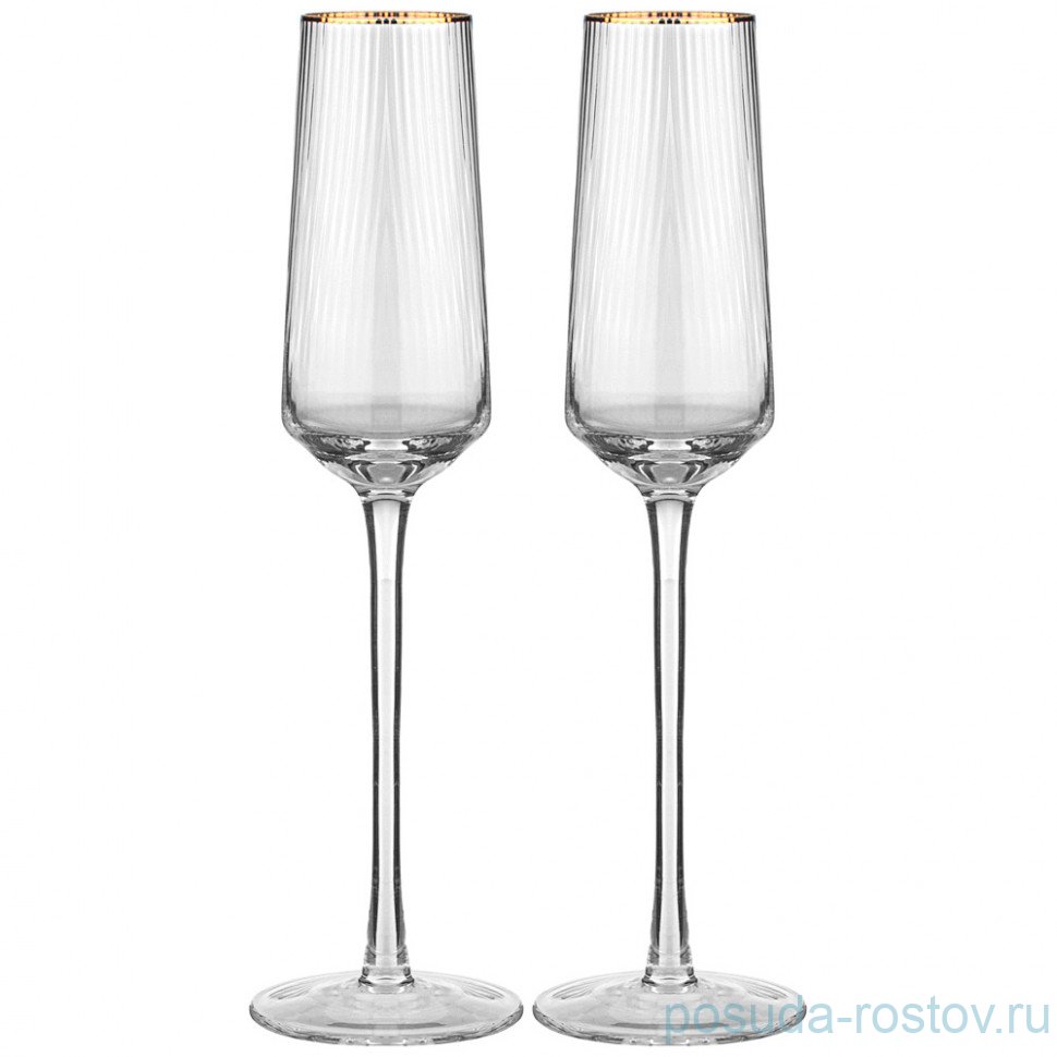 Бокалы для шампанского 180 мл 2 шт "Perfo /Золото" / 337673 Бокалы для шампанского 180 мл 2 шт "Perfo /Золото" / 337673