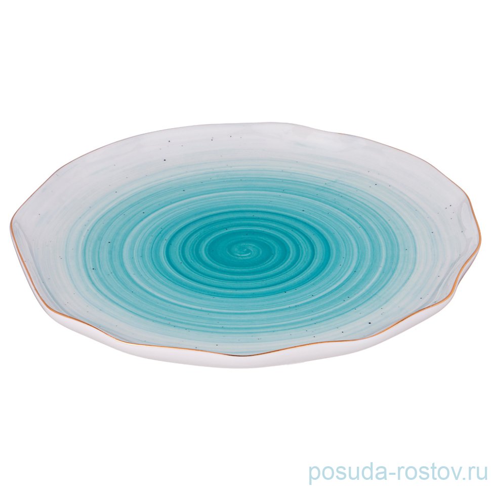 Блюдо 25 см круглое "колор де аква /голубая" / 190727