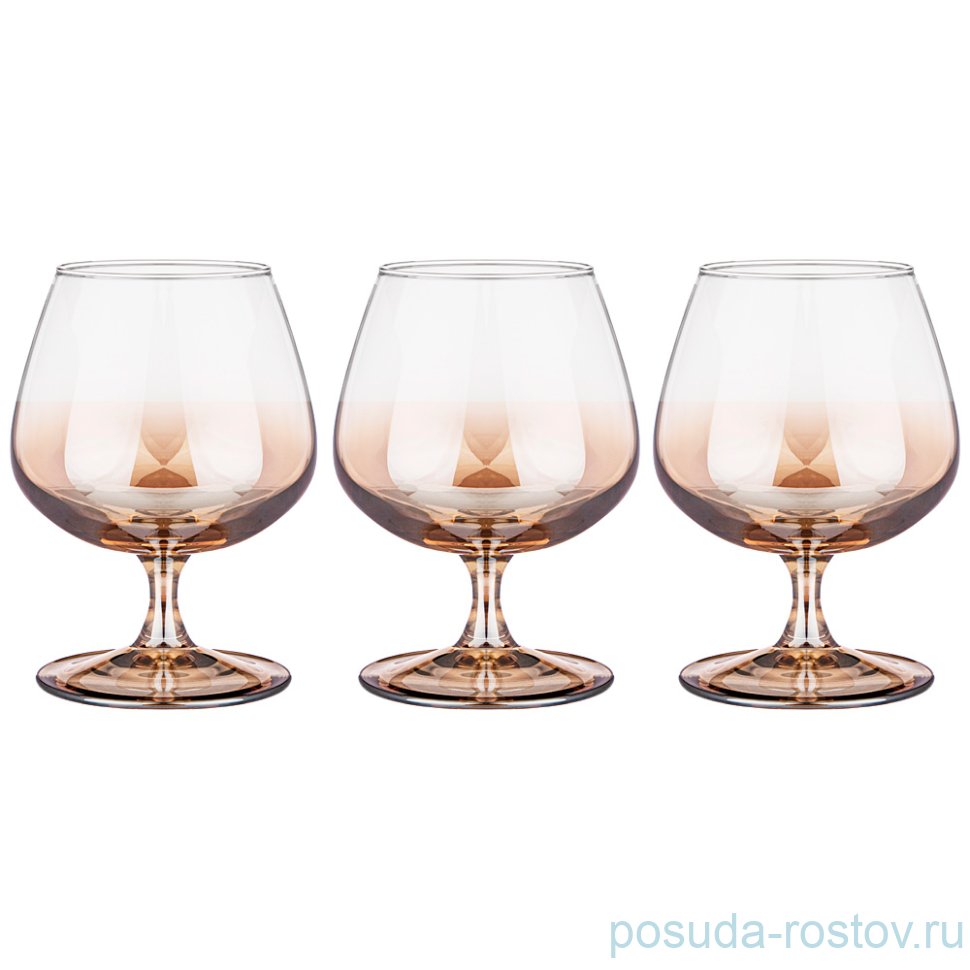 Бокалы для бренди 410 мл 3 шт "Медовый /Омбре" / 250872