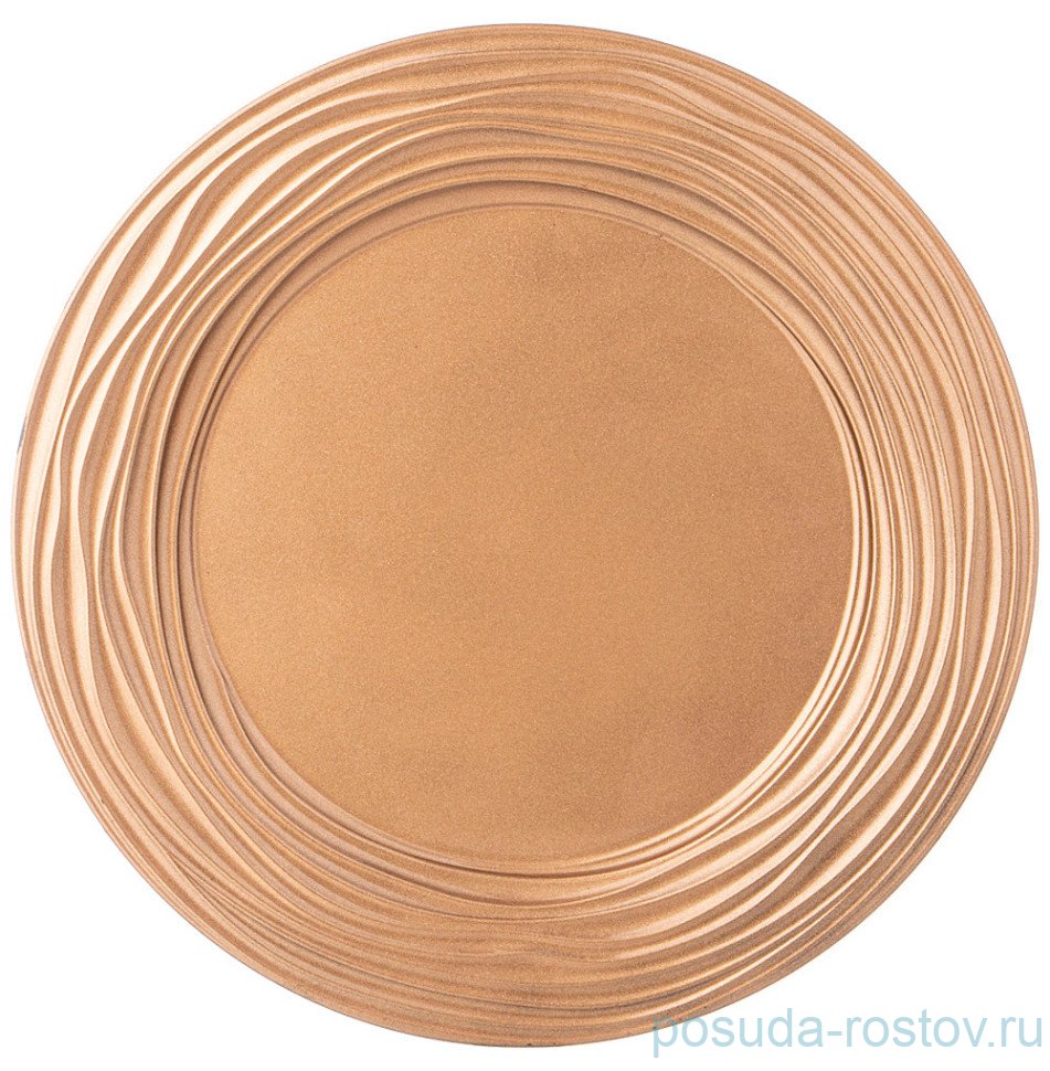 Тарелка 33 см золотая "Линии" / 329710