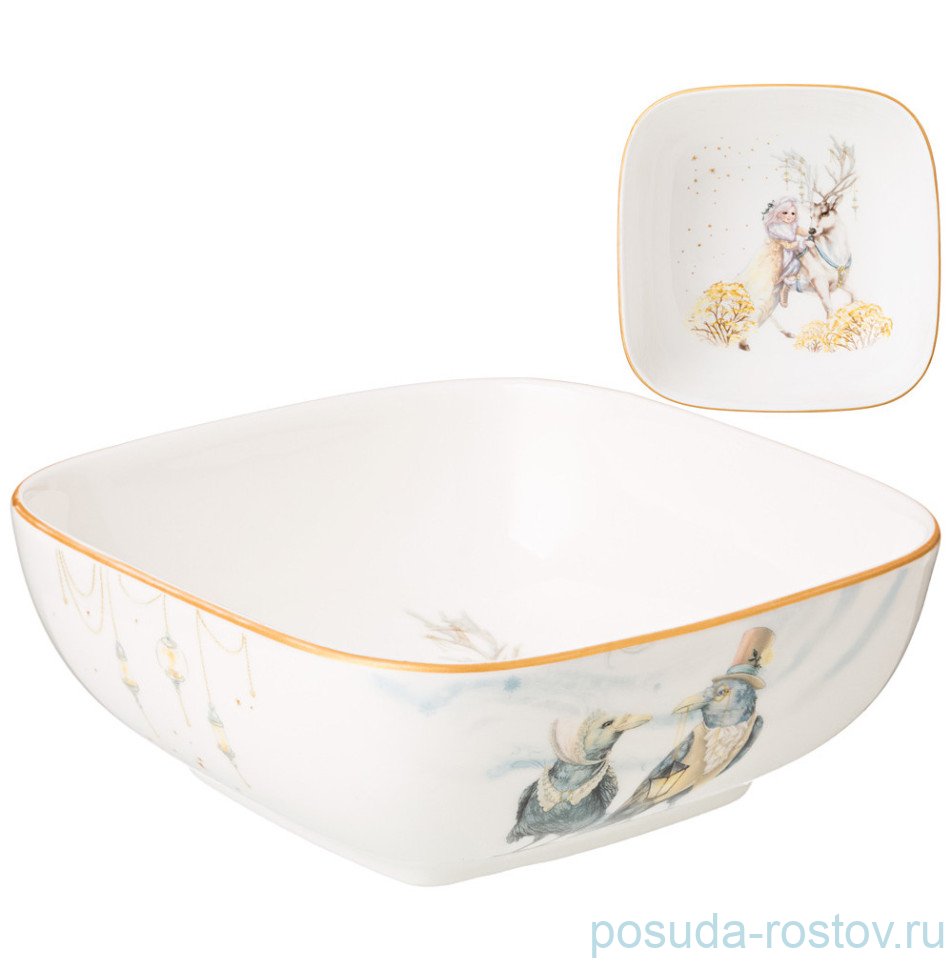 Салатник 15 х 5,5 см квадратный "Снежная королева" / 336304 Салатник 15 х 5,5 см квадратный "Снежная королева" / 336304