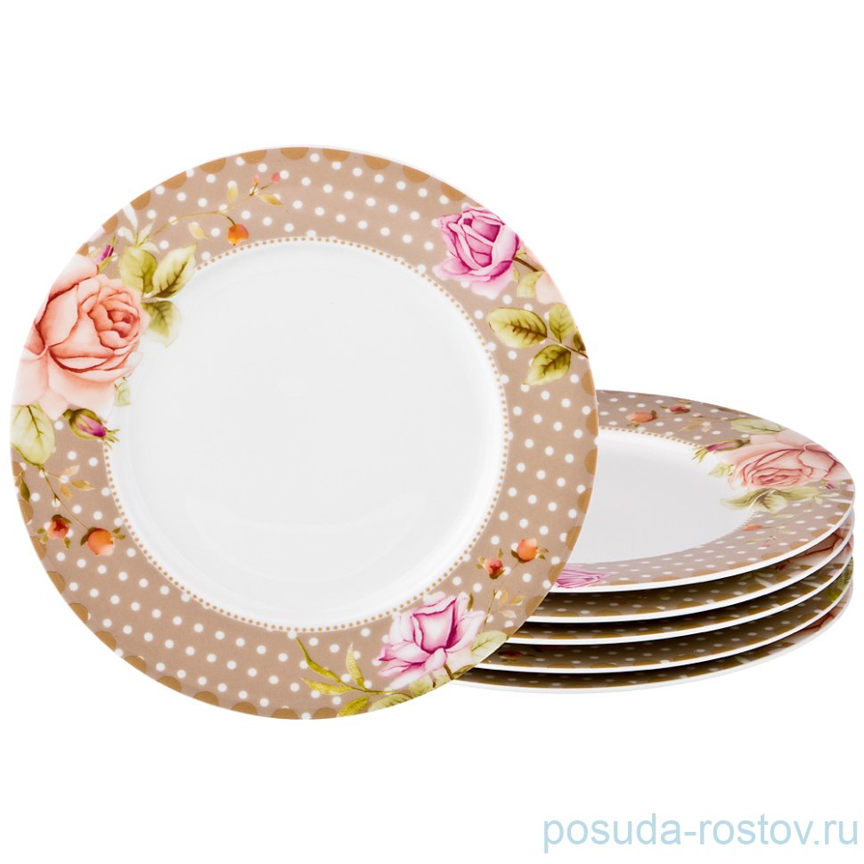 Набор тарелок 19 см 6 шт "Две розы" / 193979