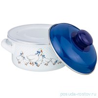 Кастрюля 16 см с крышками эмалированная 1,5 л &quot;Гуси&quot; / 228952