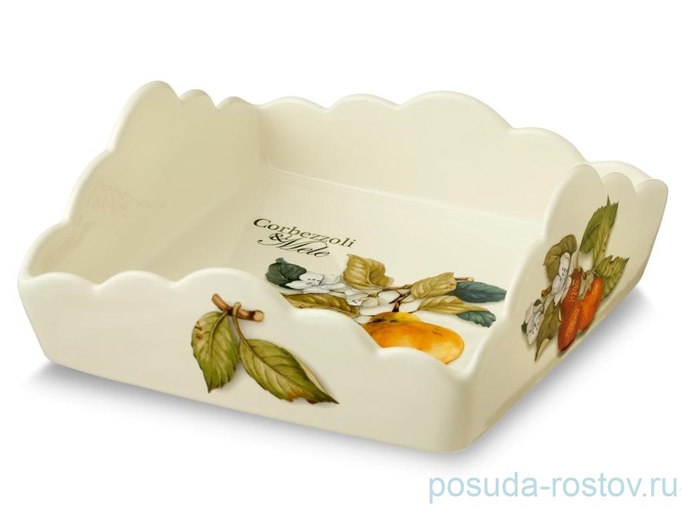 Салфетница 22 х 22 см квадратная "Artigianato ceramico /Груша" / 151795
