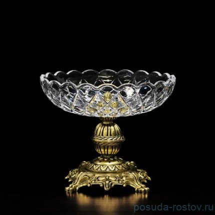 Фруктовница 23 см н/н &quot;Проусек /Хрусталь&quot; бронза h-20 см / 087666