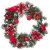Декоративное изделие 30 см "Венок с красными пуансетиями" / 224670