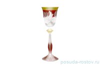 Рюмки 60 мл 6 шт &quot;Матовые листики /Золото на красном&quot; E-V / 038828