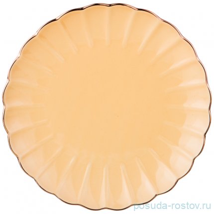 Набор тарелок 21 см 4 шт &quot;Персиковый /Золото&quot; / 187004