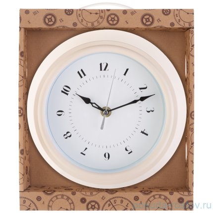 Часы настенные 22 см кварцевые белые &quot;LOVELY HOME&quot; / 188030