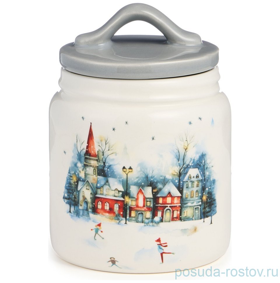 Банка для сыпучих продуктов 10 х 14 см 500 мл "С новым годом!" / 379573