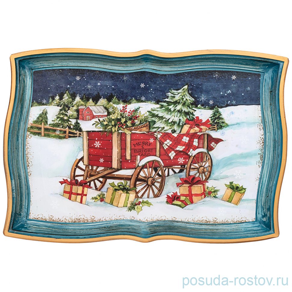 Поднос 34 х 25 х 2 см прямоугольный "Рождественская сказка" / 264001 Поднос 34 х 25 х 2 см прямоугольный "Рождественская сказка" / 264001