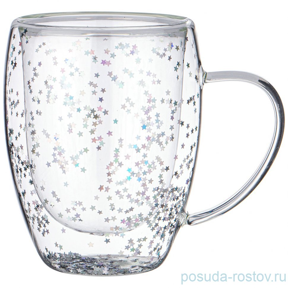 Кружка 320 мл с двойными стенками "Double-wall /Перламутровые звёздочки" / 337654 Кружка 320 мл с двойными стенками "Double-wall /Перламутровые звёздочки" / 337654