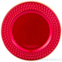 Поднос 33 см круглый красный &quot;Рождественская сказка&quot; / 268272