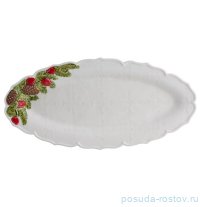 Блюдо 39,5 х 19 см овальное белое &quot;Christmas Garland&quot; / 338016