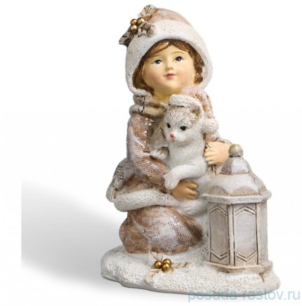 Статуэтка 7,5 х 5,5 х 9 см &quot;Девочка с котенком&quot; / 378887