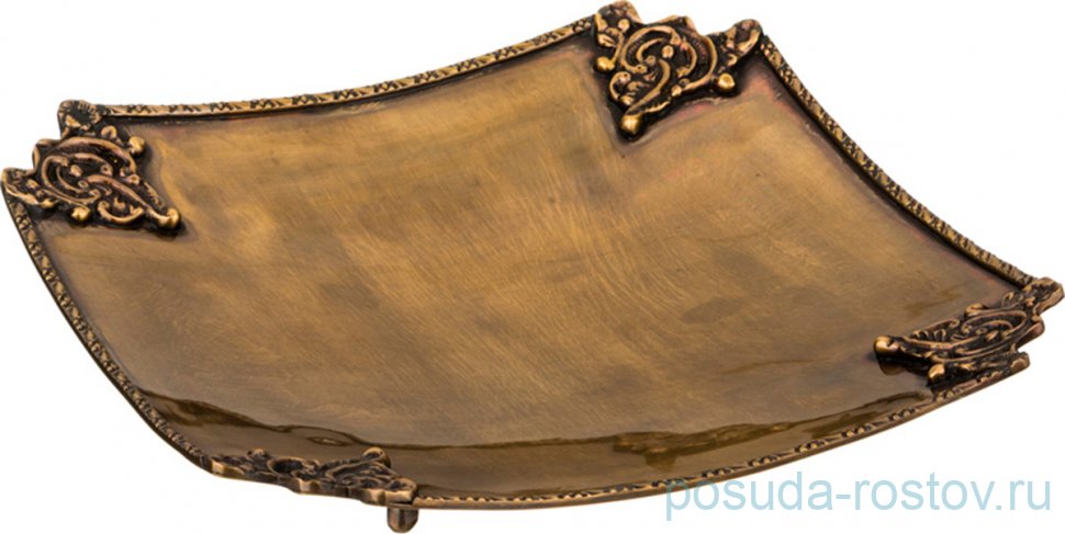 Блюдо 25 х 25 х 6 см латунь "Антик" / 195583 Блюдо 25 х 25 х 6 см латунь "Антик" / 195583