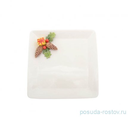 Блюдо 26 х 26 см квадратное &quot;Christmas world /Pinecone&quot; / 270953