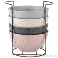 Набор салатников 15 х 7,5 см 4 шт на металлической подставке 700 мл &quot;pastel&quot; / 347130