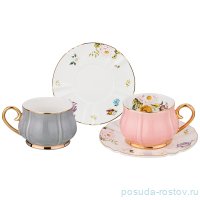 Набор чайных пар 200 мл 2 шт &quot;Времена года&quot; (серый, розовый) / 233116