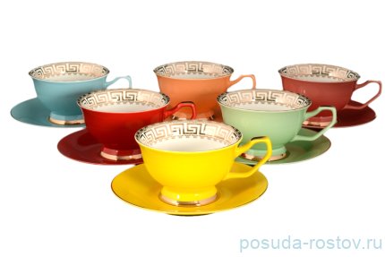 Набор чайных пар 6 шт &quot;Радуга /6330&quot; / 105736