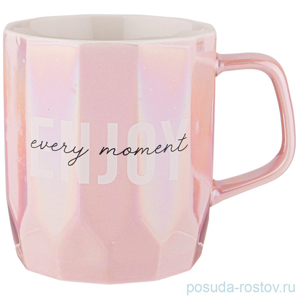 Кружка 380 мл розовая "Shiny" / 258939
