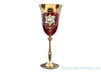 Бокалы для красного вина 250 мл 6 шт &quot;Анжела /Лепка красная&quot; золотая ножка U-R  / 012657