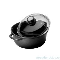 Кастрюля 24 см со стеклянной крышкой 2,25 л &quot;Blackplus /Risoli&quot; / 290062