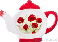 Подставка для чайного пакетика 13 х 9 х 2 см &quot;Полевые маки&quot;  / 198627