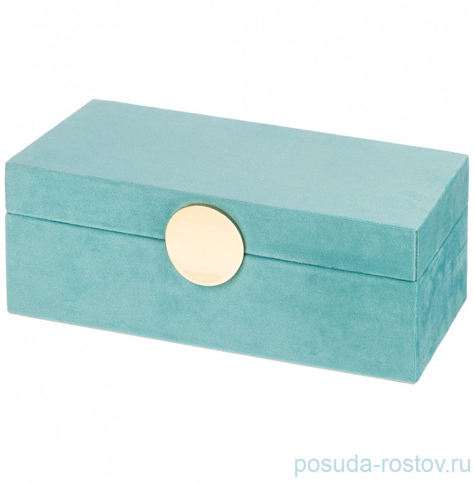 Шкатулка 26 х 12 х 9,5 см бирюзовая "Велюр" / 292840 Шкатулка 26 х 12 х 9,5 см бирюзовая "Велюр" / 292840