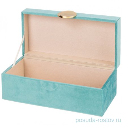 Шкатулка 26 х 12 х 9,5 см бирюзовая &quot;Велюр&quot; / 292840