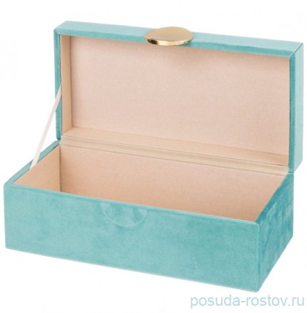 Шкатулка 26 х 12 х 9,5 см бирюзовая &quot;Велюр&quot; / 292840
