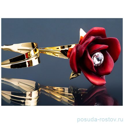 Цветок декоративный 46 см &quot;Роза красная /Чевик&quot;  / 170419