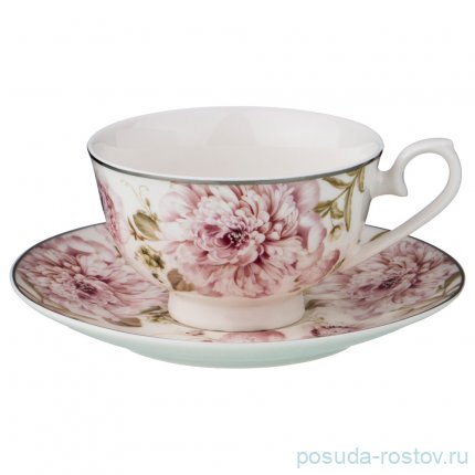 Набор чайных пар 230 мл 6 шт &quot;пионы&quot; / 186227