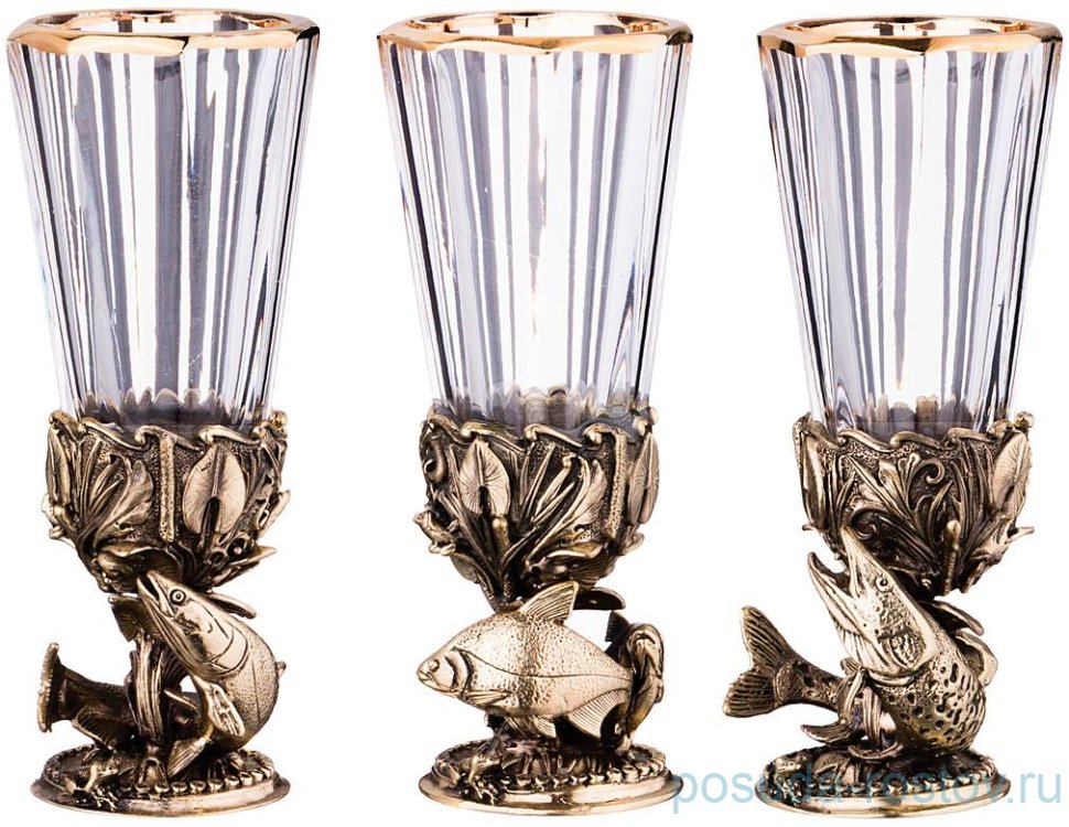 Рюмки 50 мл 3 шт "рыбы" / 274817 Рюмки 50 мл 3 шт "рыбы" / 274817