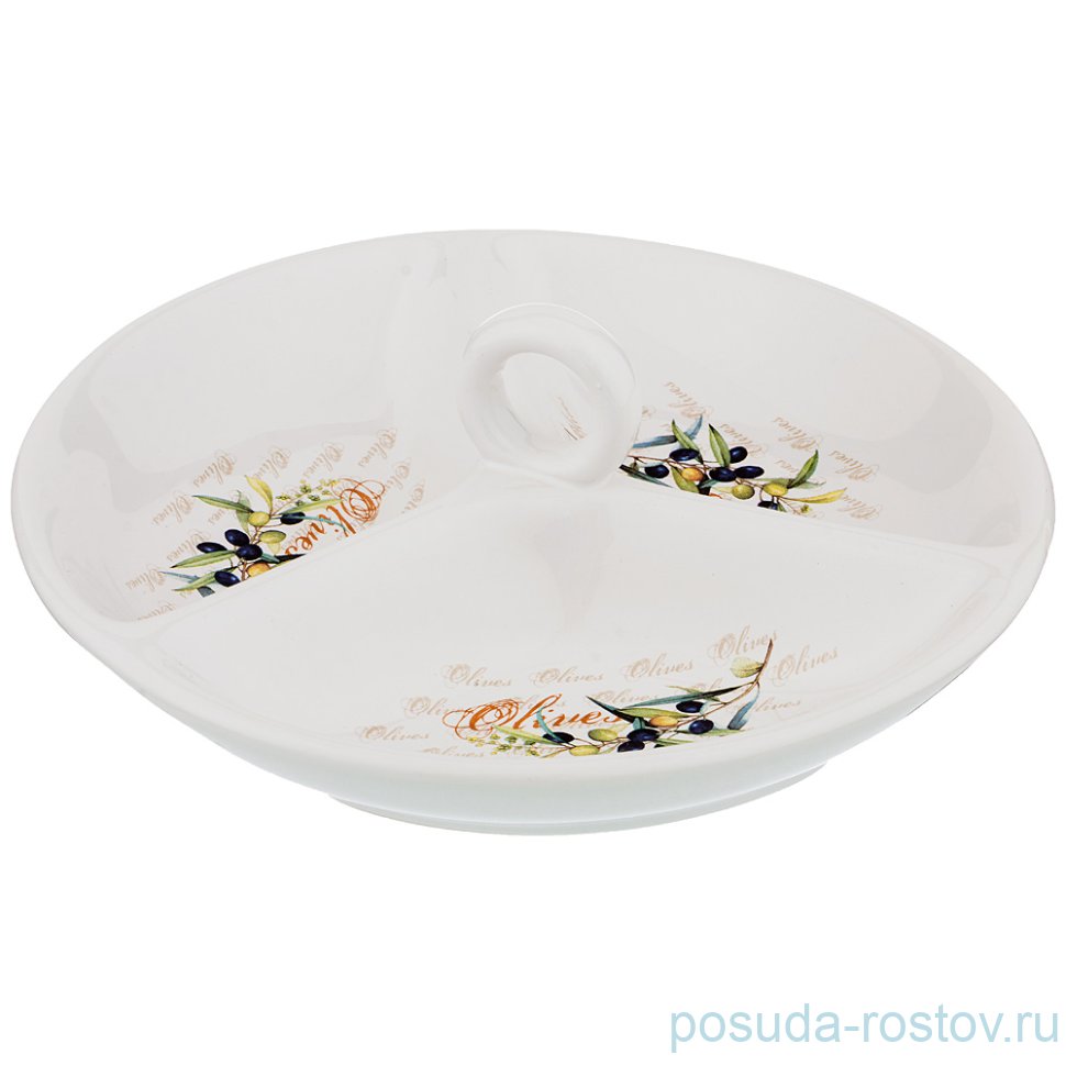 Менажница 22 х 7,5 см с ручкой "Оливки" / 190278