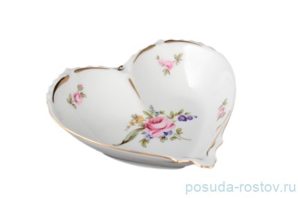 Салатник 15 см сердце &quot;Корона /Полевой цветок&quot; / 042594