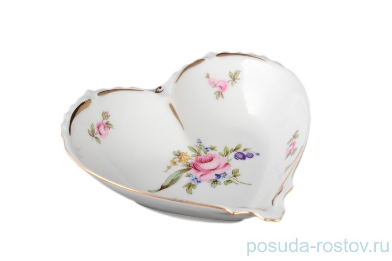 Салатник 15 см сердце "Корона /Полевой цветок" / 042594