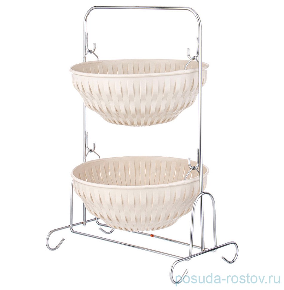 Корзина для овощей 2-х ярусная бежевая "Limon" / 330009