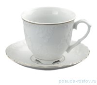 Кофейная пара 100 мл 1 шт &quot;Рококо /Две линии золото&quot; (блюдце 12,5 см) / 061476