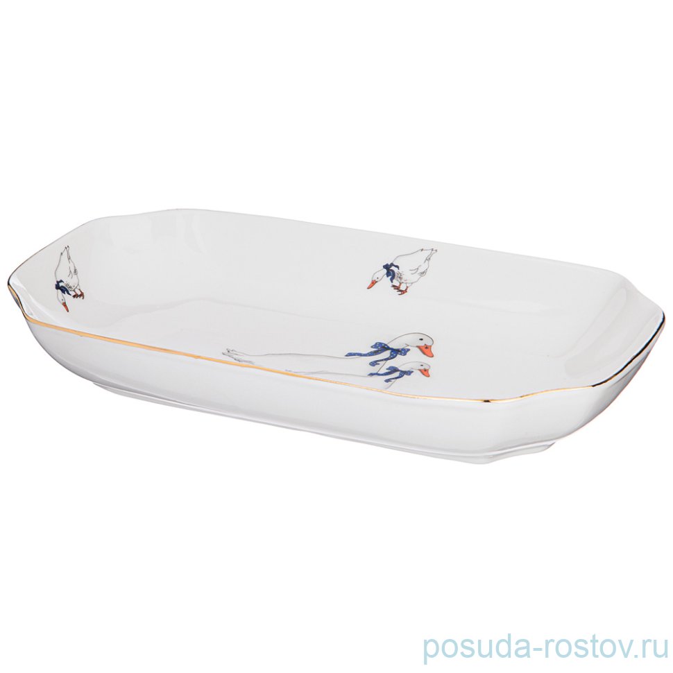 Блюдо 25 х 14 х 4 см овальное "Гуси" / 244304