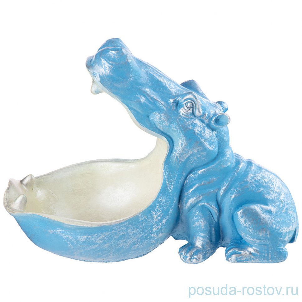 Шкатулка для мелочей 30 х 22 см "Бегемот" /голубой с серебром / 270315 Шкатулка для мелочей 30 х 22 см "Бегемот" /голубой с серебром / 270315