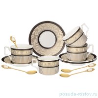 Набор чайных пар 250 мл 4 шт с ложками &quot;Elegance&quot; / 271126